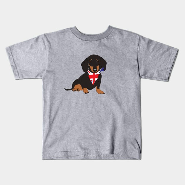 Great British Sausage Dog Kids T-Shirt by BasicBeach